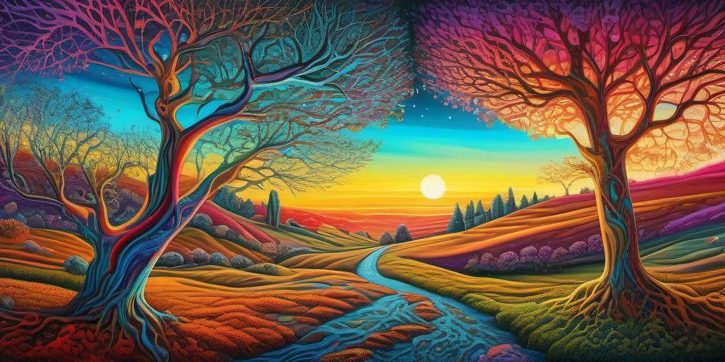 alt=imagen de árboles en un aterdecer representando el árbol genealógico