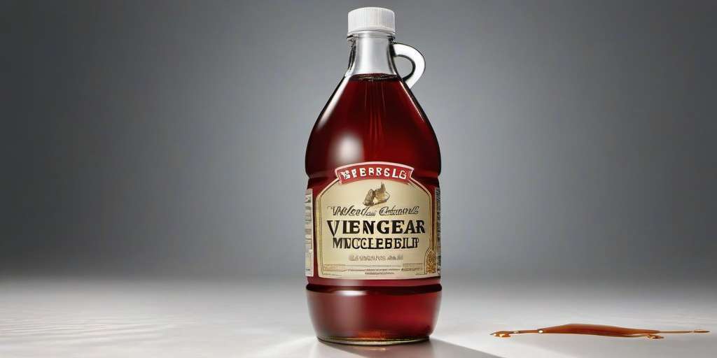alt=botella de vinagre para aliviar los calambres musculares.