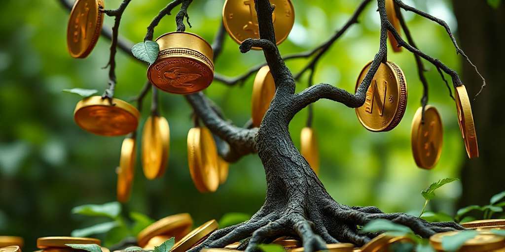 alt=metafora de un árbol del que cuelga dinero